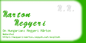 marton megyeri business card